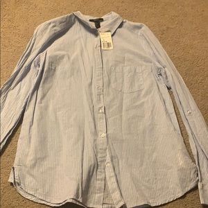 Forever 21 long sleeve shirt blue and white